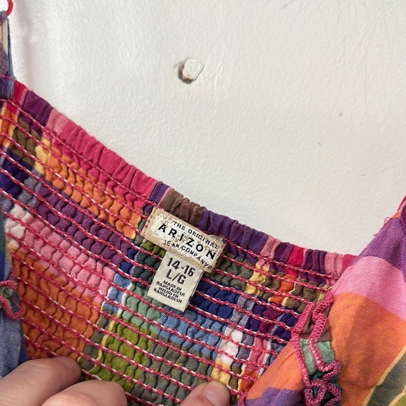 Colorful Plaid Sleeveless Top Y2K 2011 - Picture 2 of 2